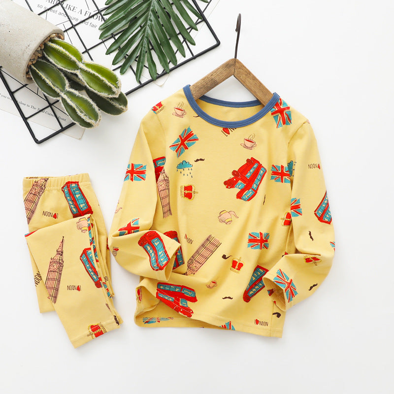 Vêtements d'automne pour enfants et pantalons longs Coton Sous-vêtements pour enfants d'âge moyen S