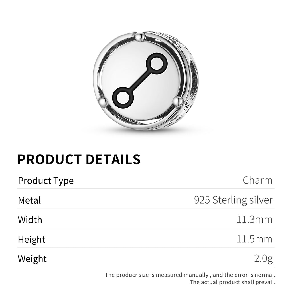 925 Argent Sterling Astrologie Oppositions Charms Pour Bracelets et Colliers Pendentifs Perles