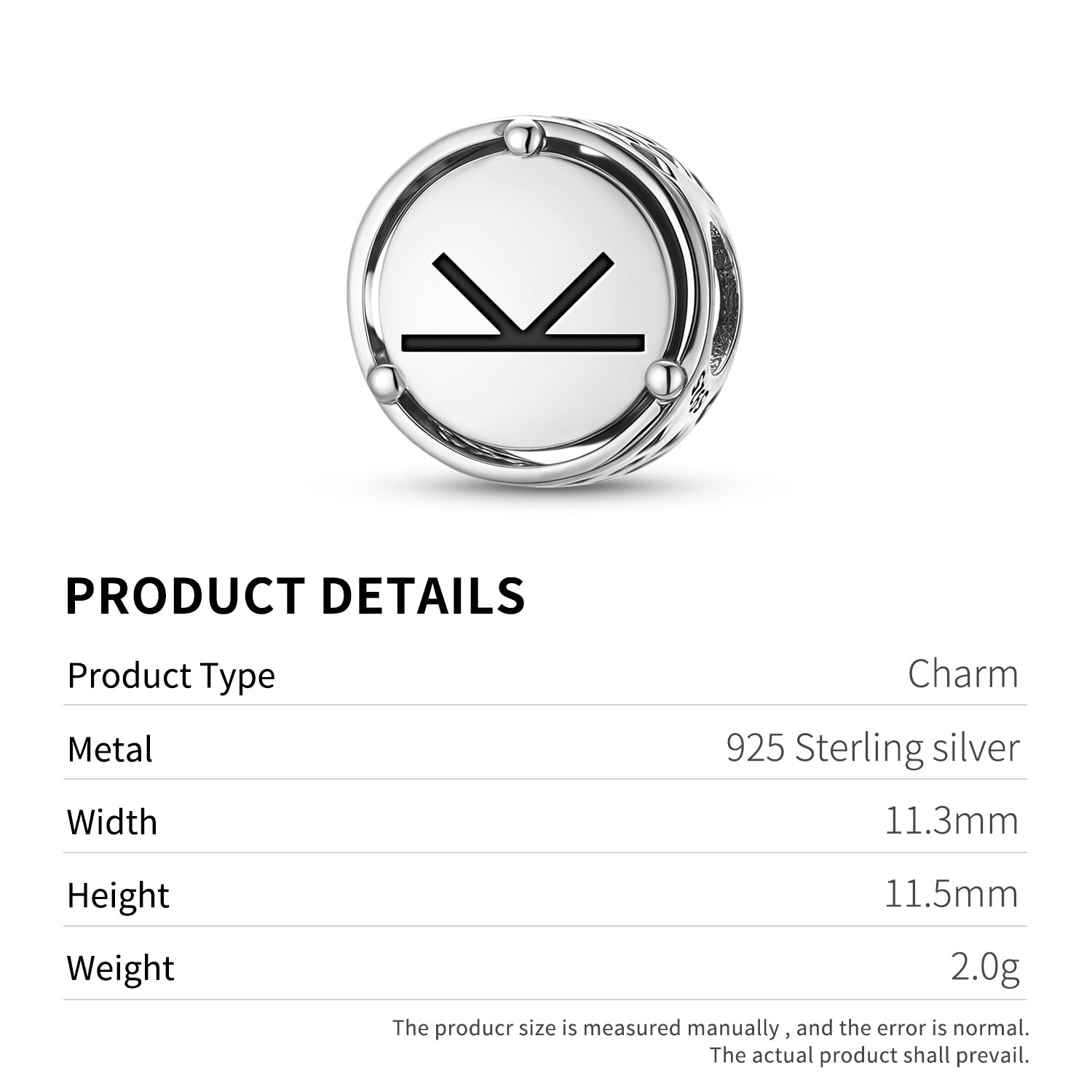 925 Argent sterling Astrologie semi-sextiles Charms pour bracelets et colliers Pendentifs perles