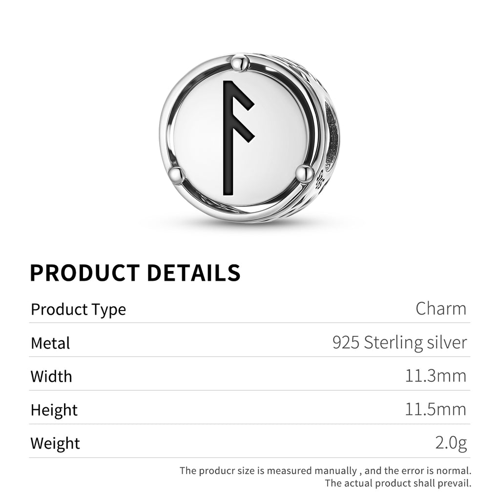 925 Argent Sterling Runes Ansuz Charms pour bracelets et colliers Pendentifs perles bijoux