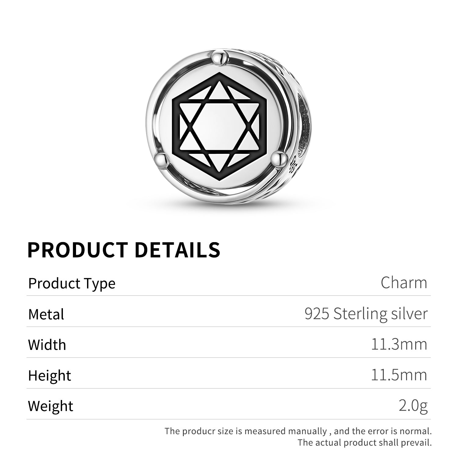 925 Argent Sterling Géométrie sacrée Octaèdre Charms Pour Bracelets et Colliers Pendentifs B