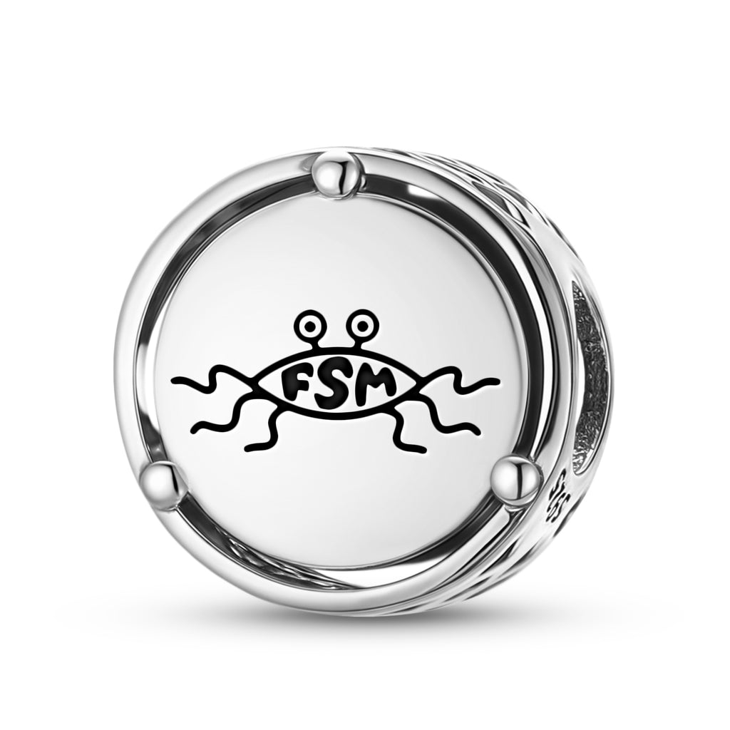 925 Argent Sterling Flying Spaghetti Monsterism Pastafarianism Charms pour bracelets et cou