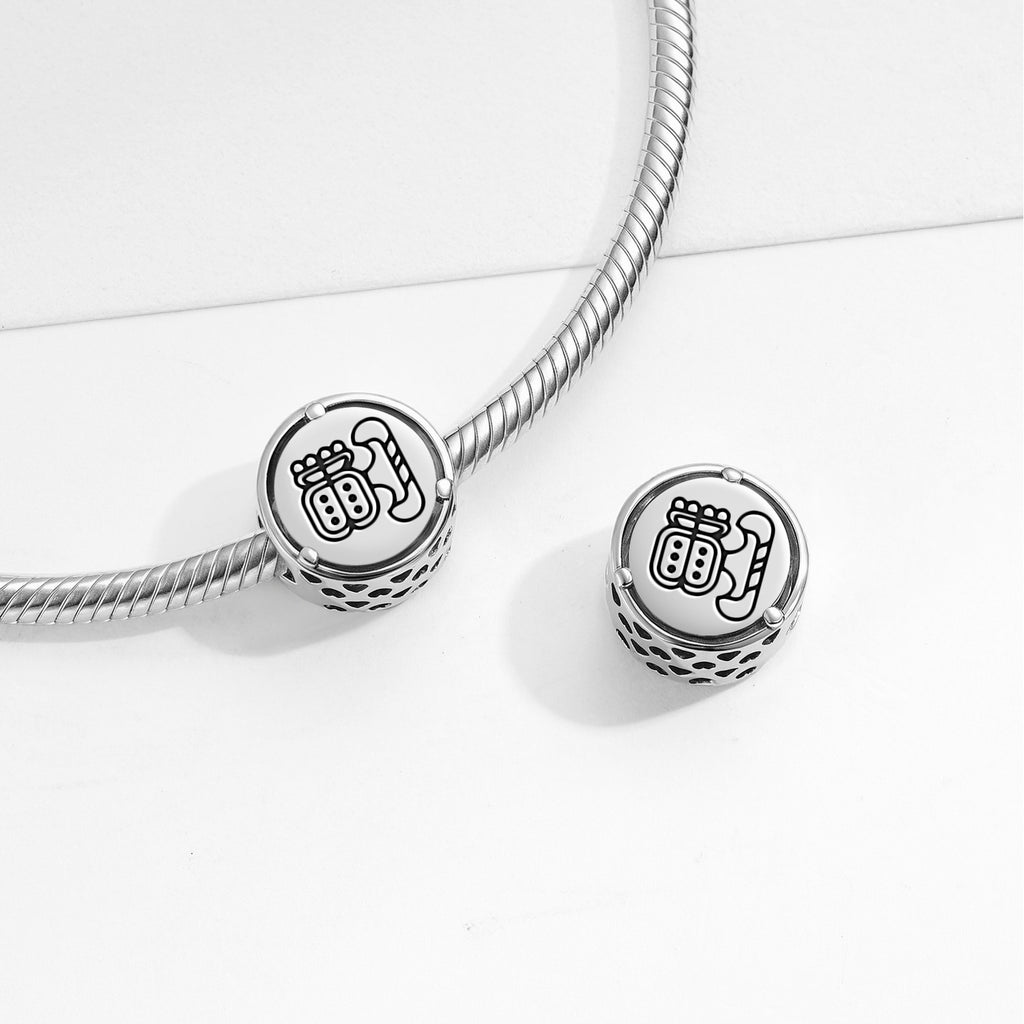 925 Argent Sterling Maya Cold House Charms Pour Bracelets et Colliers Pendentifs Perles Jewel