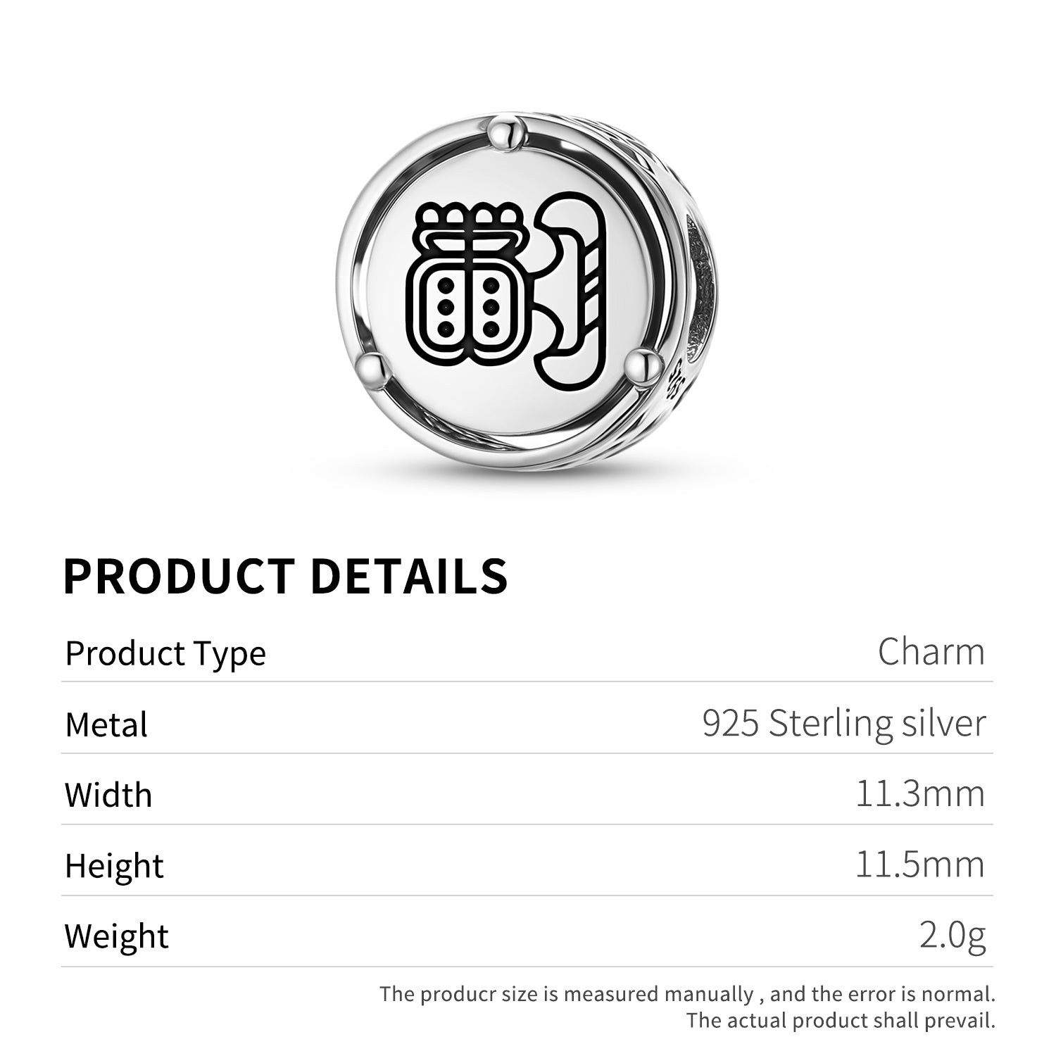 925 Argent Sterling Maya Cold House Charms Pour Bracelets et Colliers Pendentifs Perles Jewel