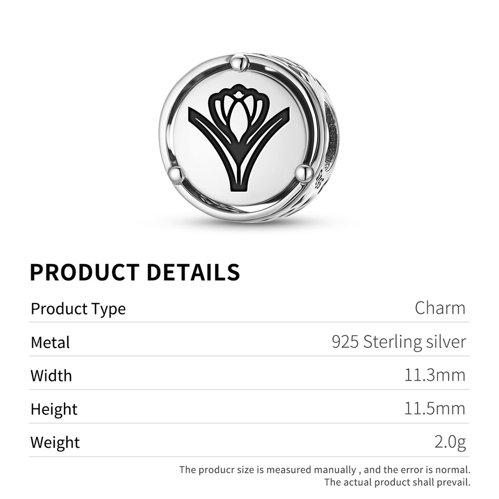 925 Argent Sterling Fleurs Crocus Charms Pour Bracelets et Colliers Pendentifs Perles Bijoux
