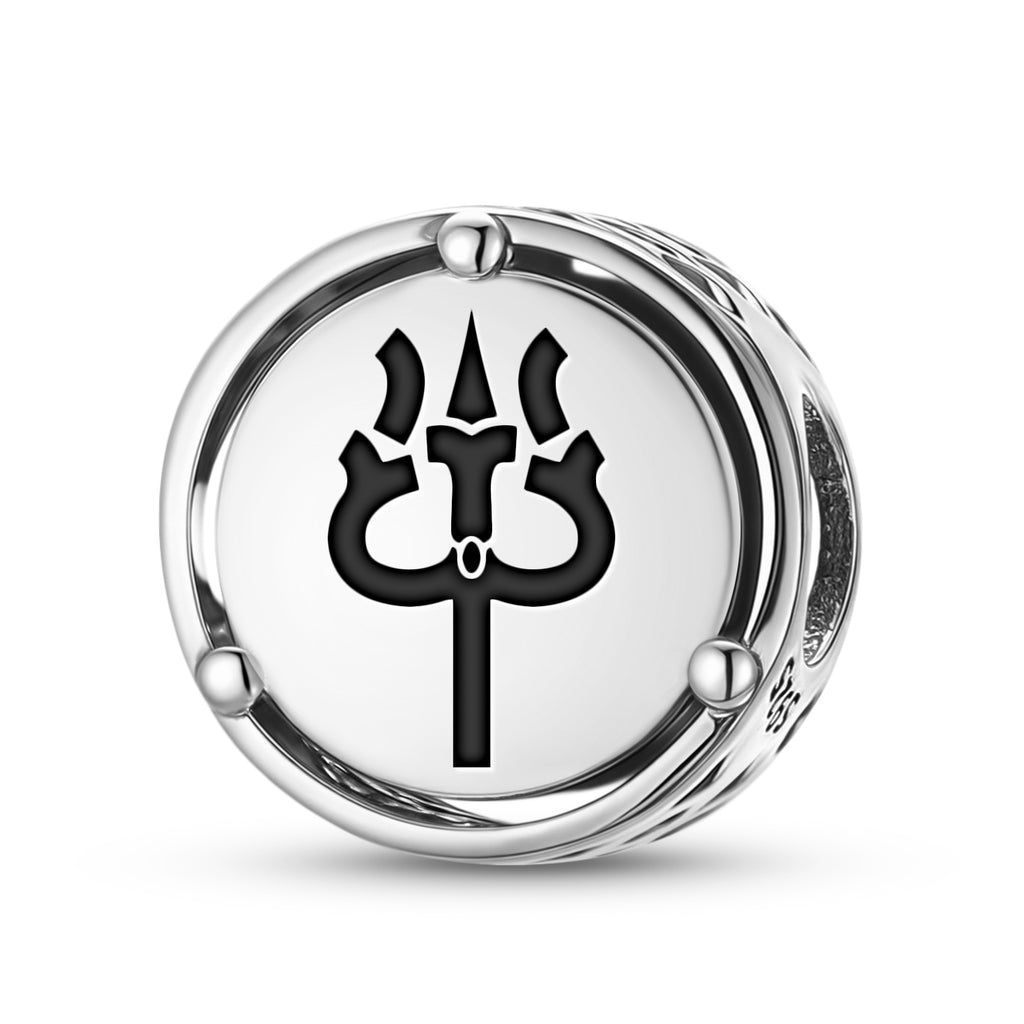 925 Argent sterling Trishula bouddhiste Charms pour bracelets et colliers Pendentifs perles juives