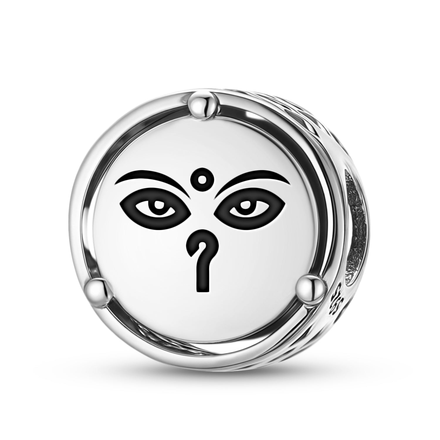925 Argent Sterling Budddhist Eyes Charms pour bracelets et colliers Pendentifs perles J