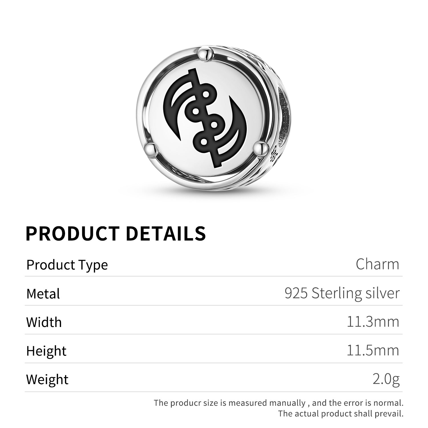 925 Argent Sterling Adinkra Gye Nyame Charms pour bracelets et colliers Pendentifs perles bijoux