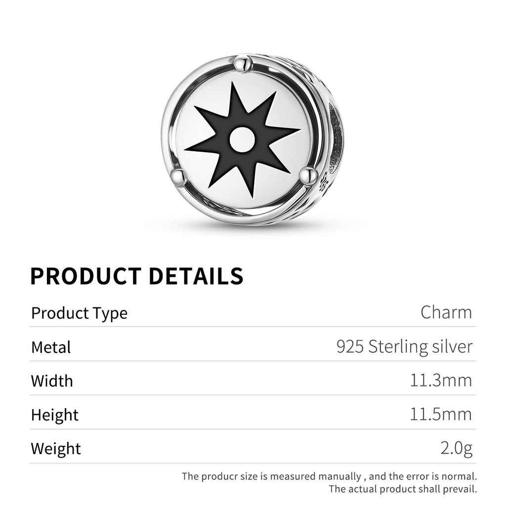 925 Sterling Silver Adinkra Nsoromma Charms for Bracelets and Necklaces Pendants Beads Jewel