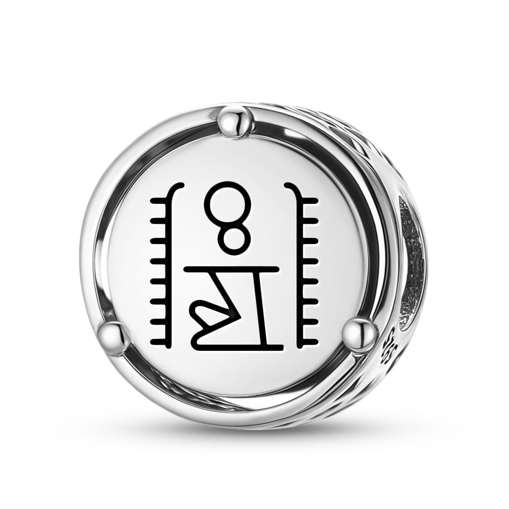 925 Argent Sterling Egyptian Heh Charms Pour Bracelets et Colliers Pendentifs Perles Bijoux F