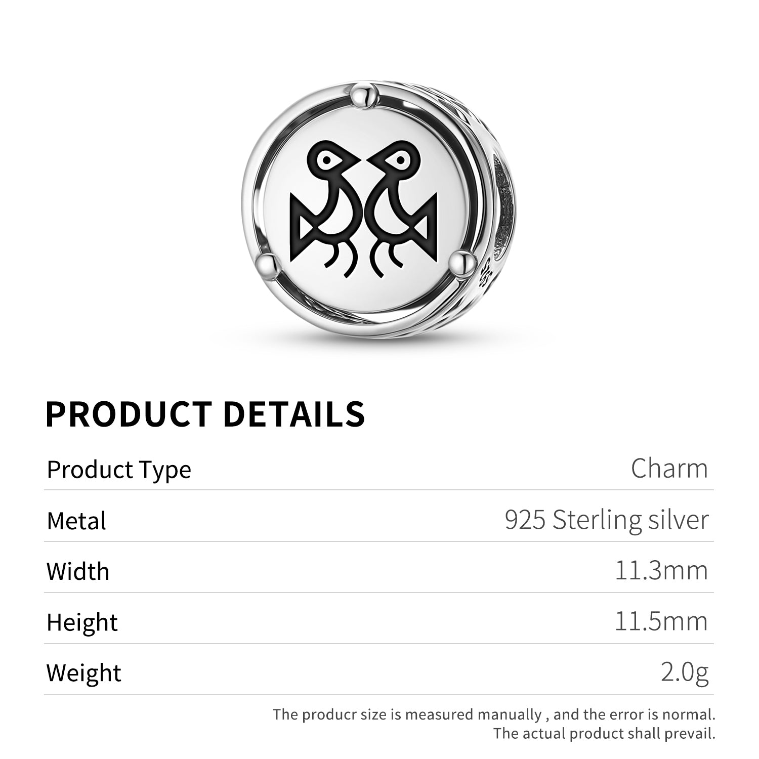925 Argent Sterling Taino Eternal Lovers Charms Pour Bracelets & Colliers Pendentifs Perles J