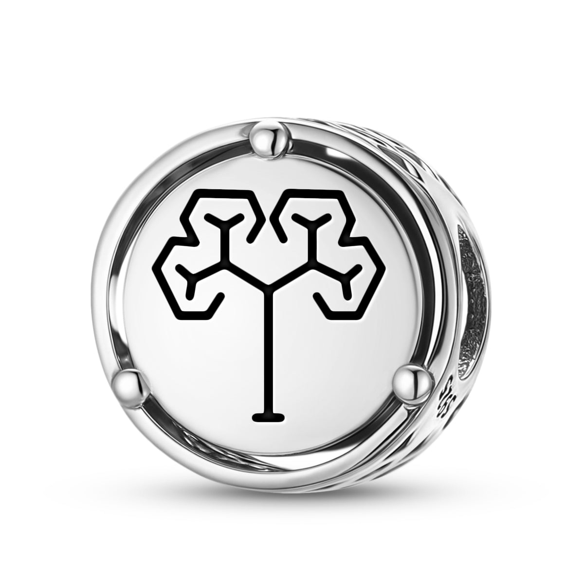 925 Sterling Silver Crop Circles Golden Tree Charms For Bracelets & Necklaces Pendant Beads