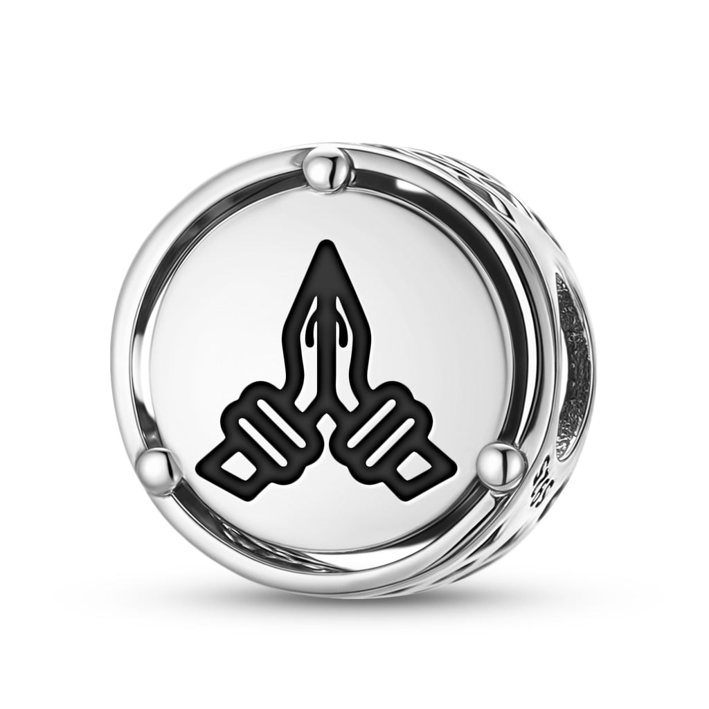 925 Argent Sterling Hindu Namaste Charms Pour Bracelets et Colliers Pendentifs Perles Bijoux