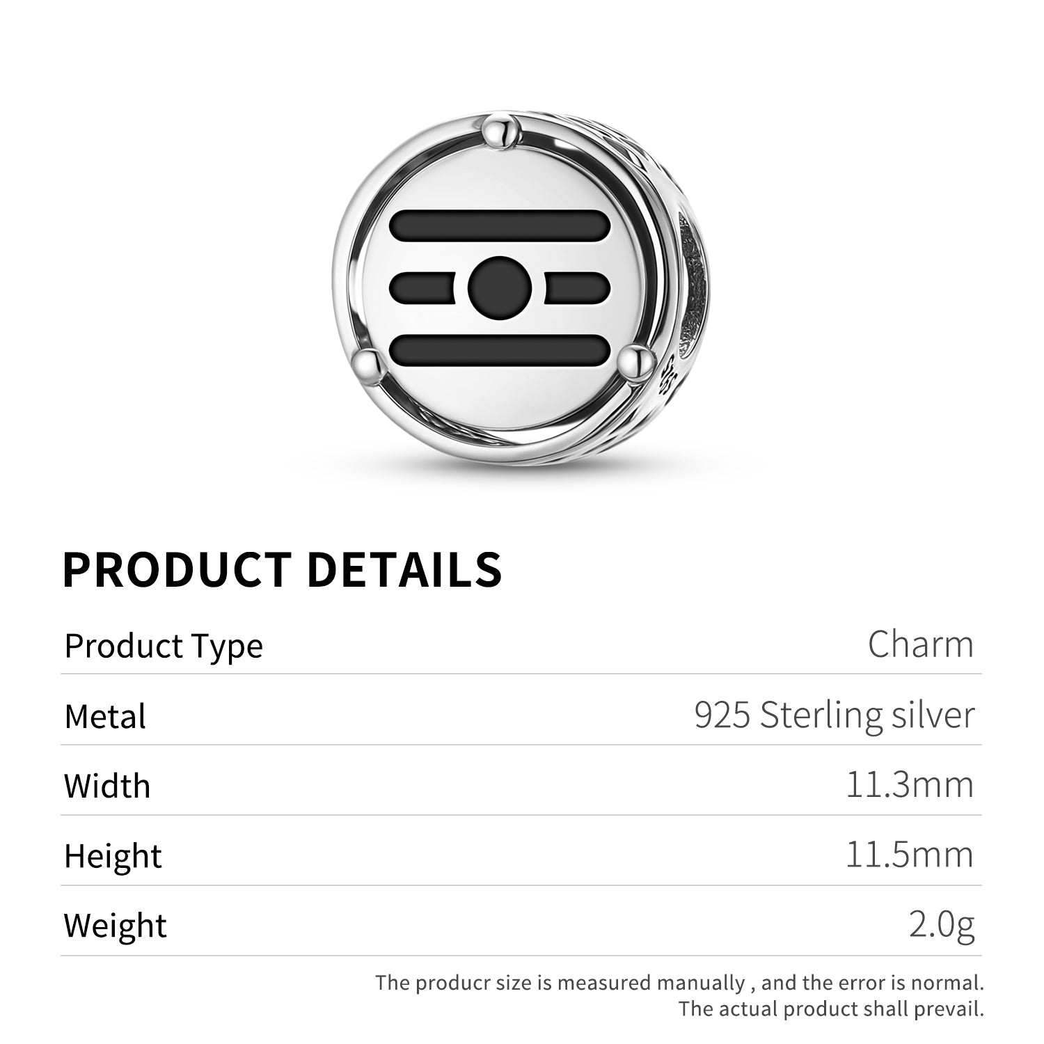 925 Argent Sterling Hindu Tripundra Trois Stripe Charms Pour Bracelets et Colliers Pendentifs