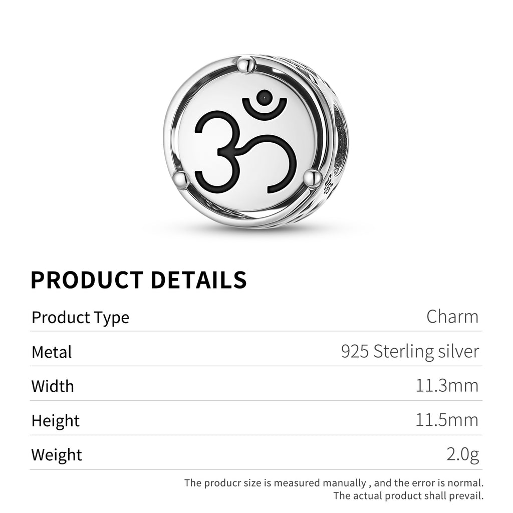 925 Argent Sterling Hindu Om – Aum Charms pour bracelets et colliers Pendentifs perles bijoux