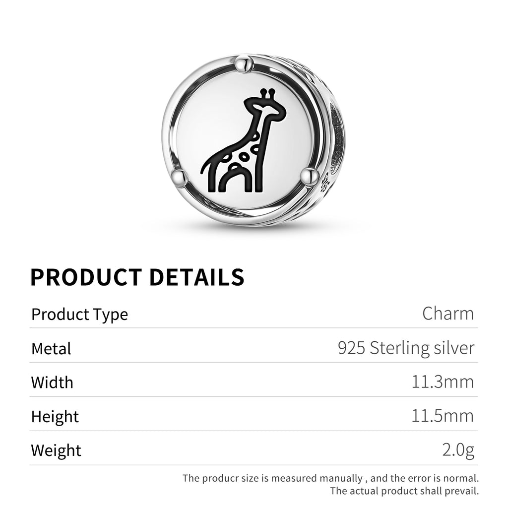 925 Argent Sterling animaux GIRAFFE Charms pour bracelets et colliers Pendentifs perles bijoux