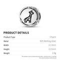 925 Argent Sterling animaux GIRAFFE Charms pour bracelets et colliers Pendentifs perles bijoux