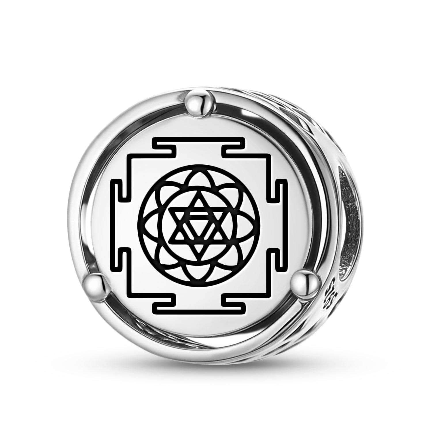 925 Argent sterling Yantra Mahamrityunjay Yantra Charms pour bracelets et colliers Pendentifs
