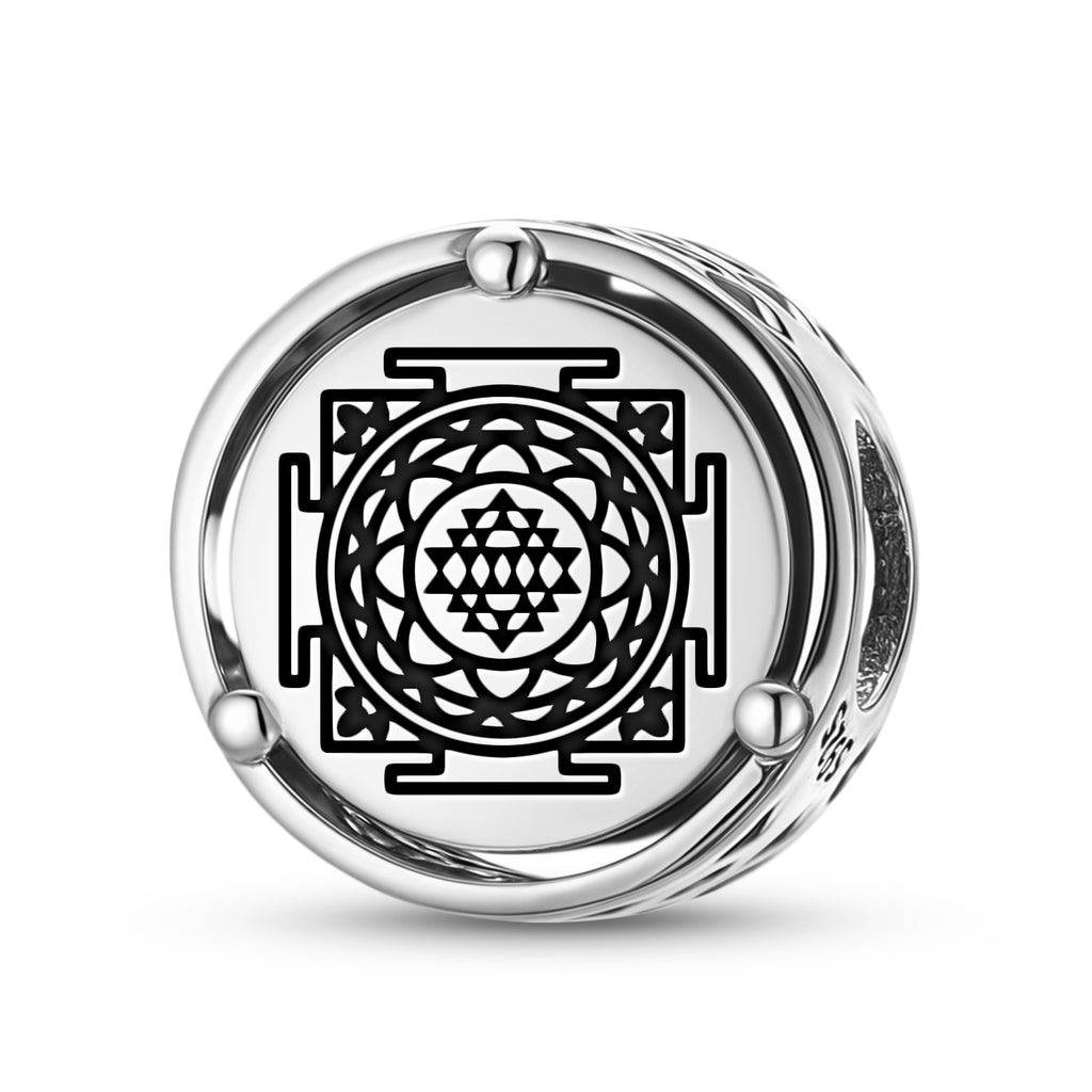 925 Argent Sterling Yantra Mahalaxmi Yantra Charms Pour Bracelets et Colliers Pendentifs Perles