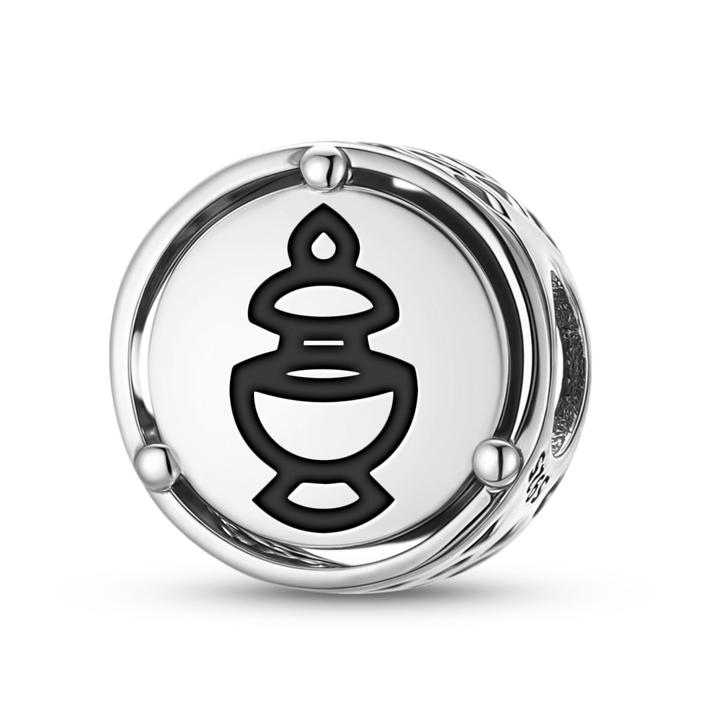 925 Argent Sterling Ashtamangala Kumbha – Treasure Vase Charms pour bracelets et colliers P