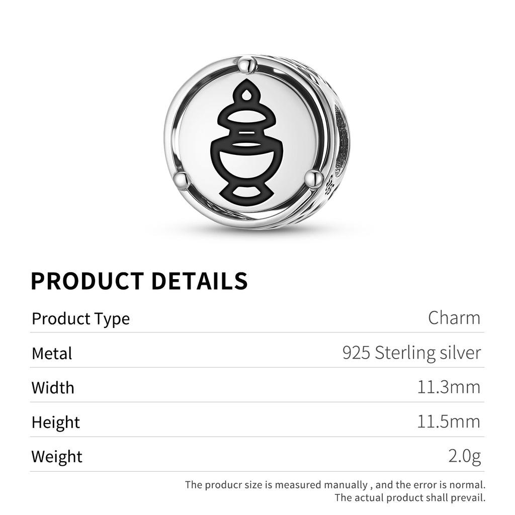 925 Argent Sterling Ashtamangala Kumbha – Treasure Vase Charms pour bracelets et colliers P