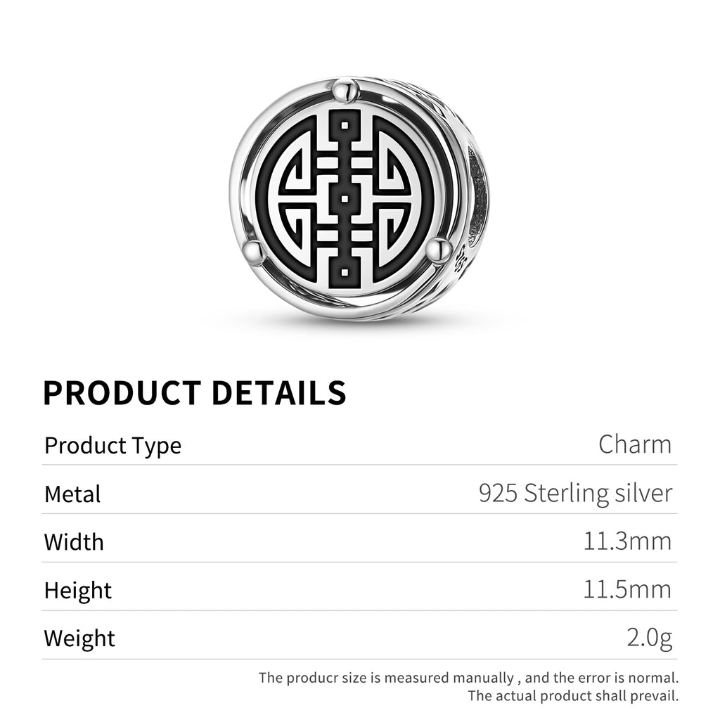 925 Argent Sterling chinois Xi – Charms de bonheur pour bracelets et colliers Pendentifs perles