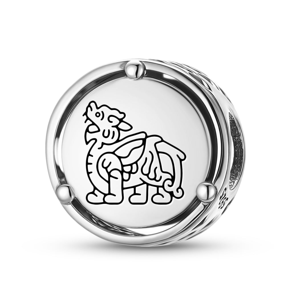925 Argent Sterling Geomantic Omen Chi Lin Charms Pour Bracelets et Colliers Pendentifs Perles