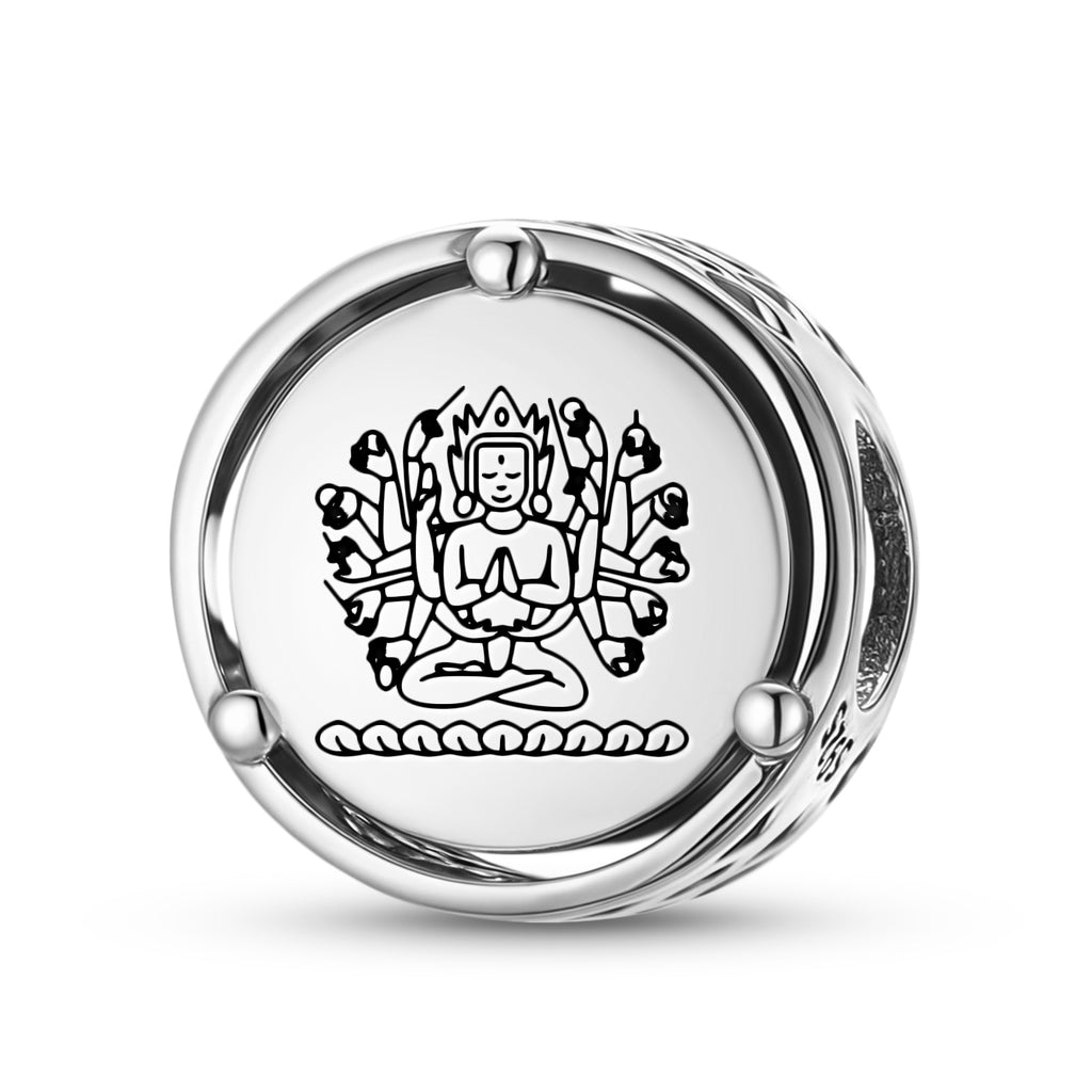 925 Argent Sterling Dieux Bouddhistes Cunda Charms Pour Bracelets & Colliers Pendentifs Perles Je
