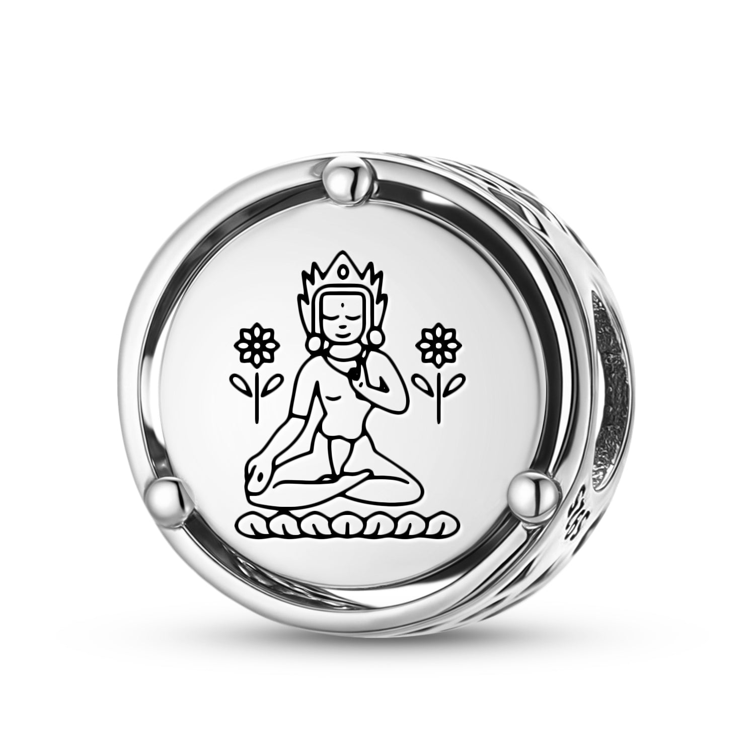 925 Argent Sterling Dieux Bouddhistes Sita Tara Charms Pour Bracelets et Colliers Pendentifs Perle