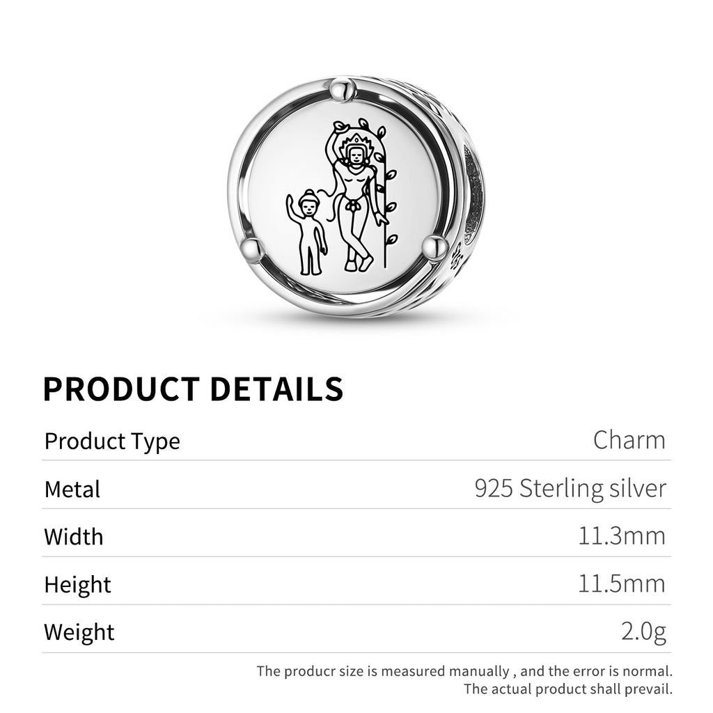 925 Argent Sterling Dieux bouddhiste Maya Devi Charms pour bracelets et colliers Pendentifs perles