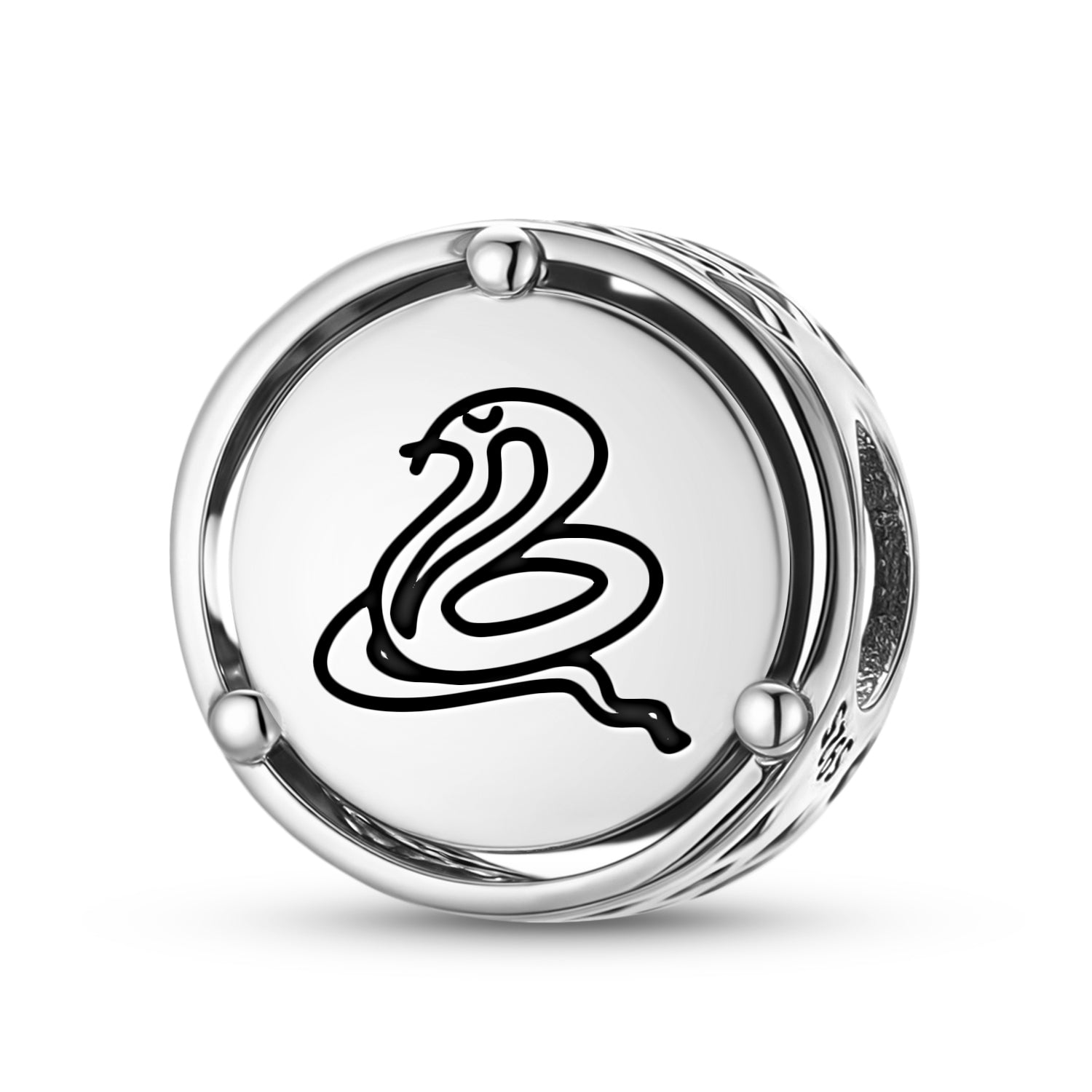 925 Argent Sterling Jainisme Serpent Serpent Charms Pour Bracelets et Colliers Pendentifs Perles Juif