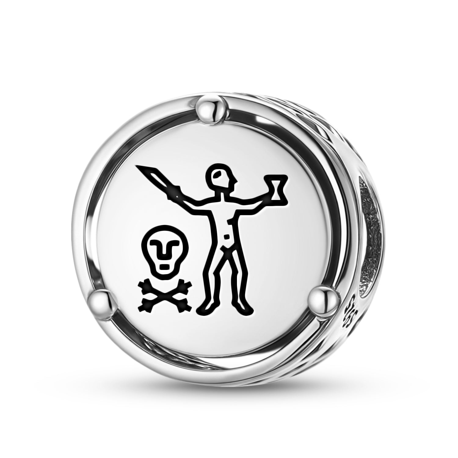 925 Argent Sterling Jolly Roger Pirate drapeaux capitaine Charms pour bracelets et colliers Pend