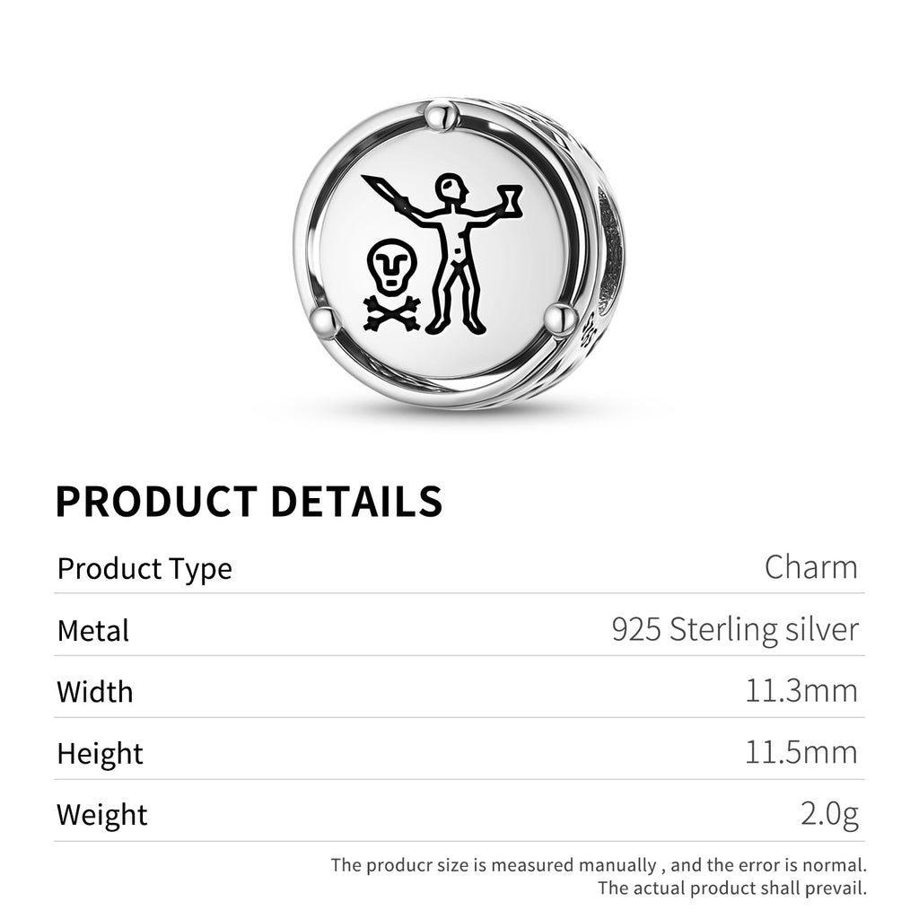 925 Argent Sterling Jolly Roger Pirate drapeaux capitaine Charms pour bracelets et colliers Pend