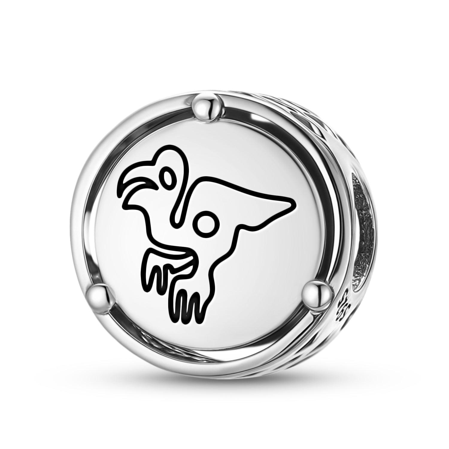 925 Argent Sterling lignes Nazca Les charmes de Macaw pour bracelets et colliers Pendentifs perles