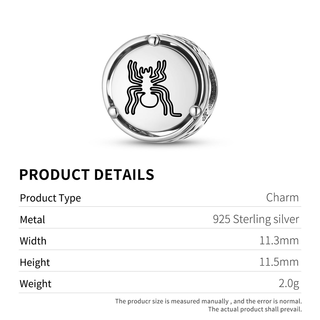 925 lignes en argent sterling Nazca les charmes d'araignée pour bracelets et colliers pendentifs perles