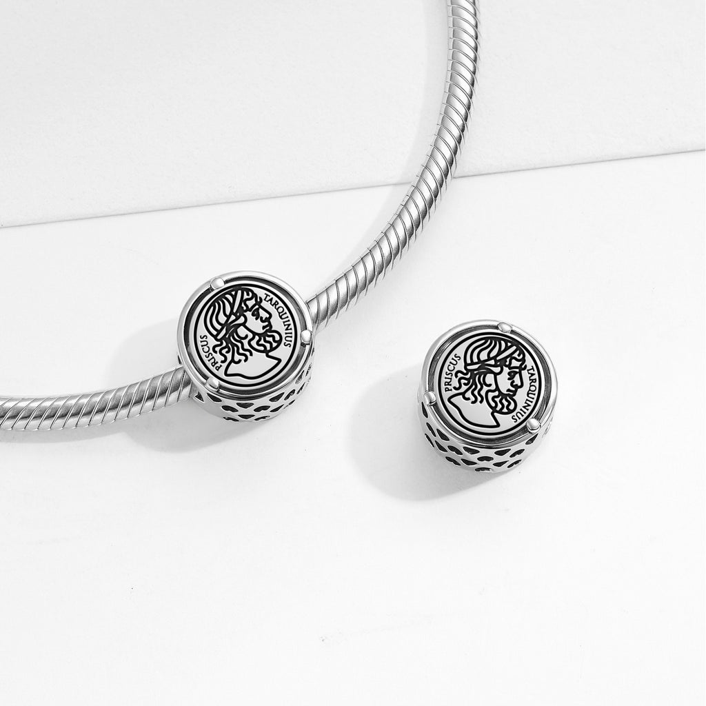 925 Argent Sterling Empire romain Tarquinius Priscus Charms pour bracelets et colliers Penda