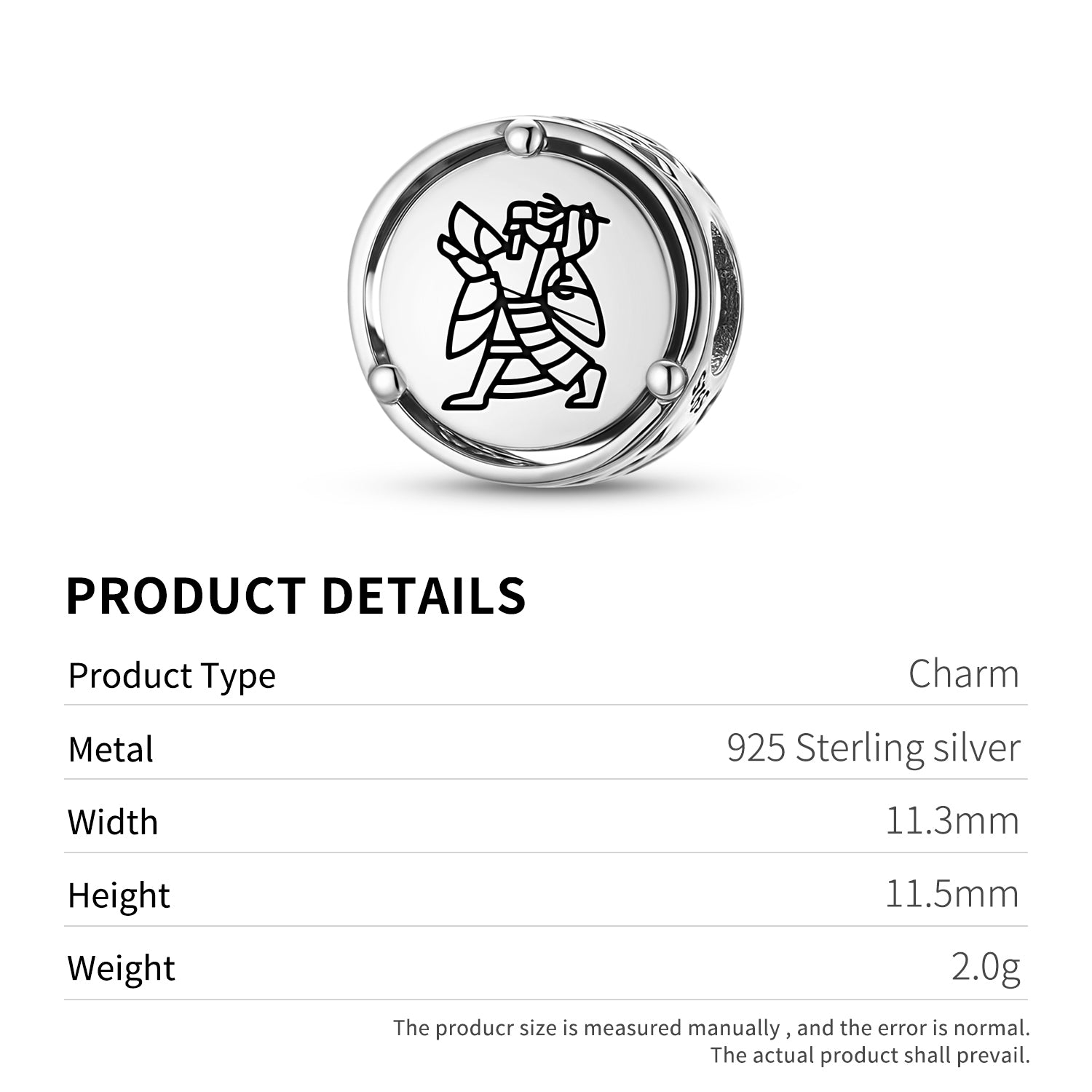 925 Argent Sterling Sumérien Ninurta Ningirsu Charms Pour Bracelets et Colliers Pendentifs Be