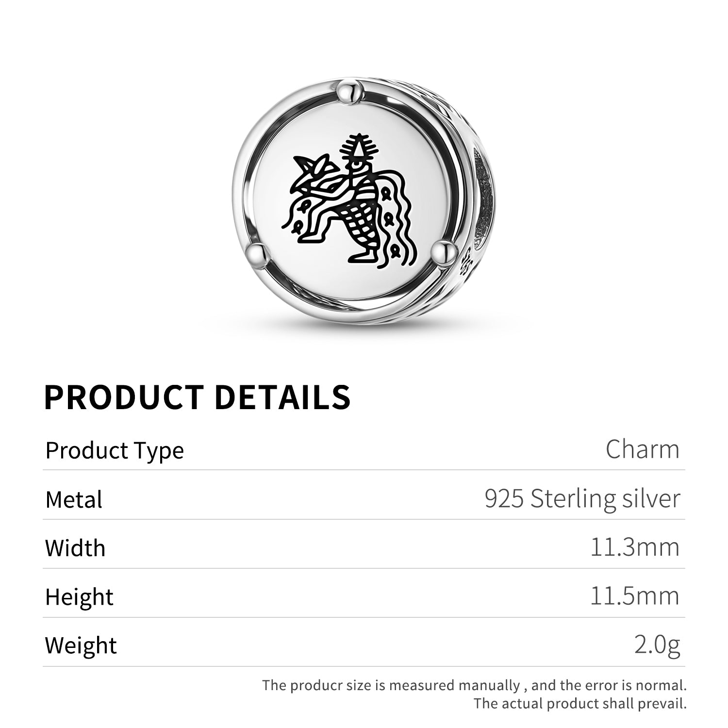 925 Argent Sterling Sumérien Enki Ea Charms pour bracelets et colliers Pendentifs perles bijoux
