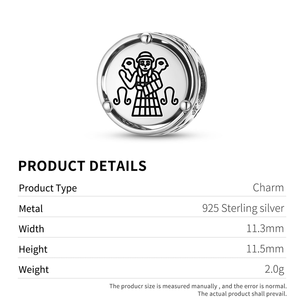 925 Argent Sterling Sumérien Ninhursag Damgalnuna Charms Pour Bracelets et Colliers Pendentif