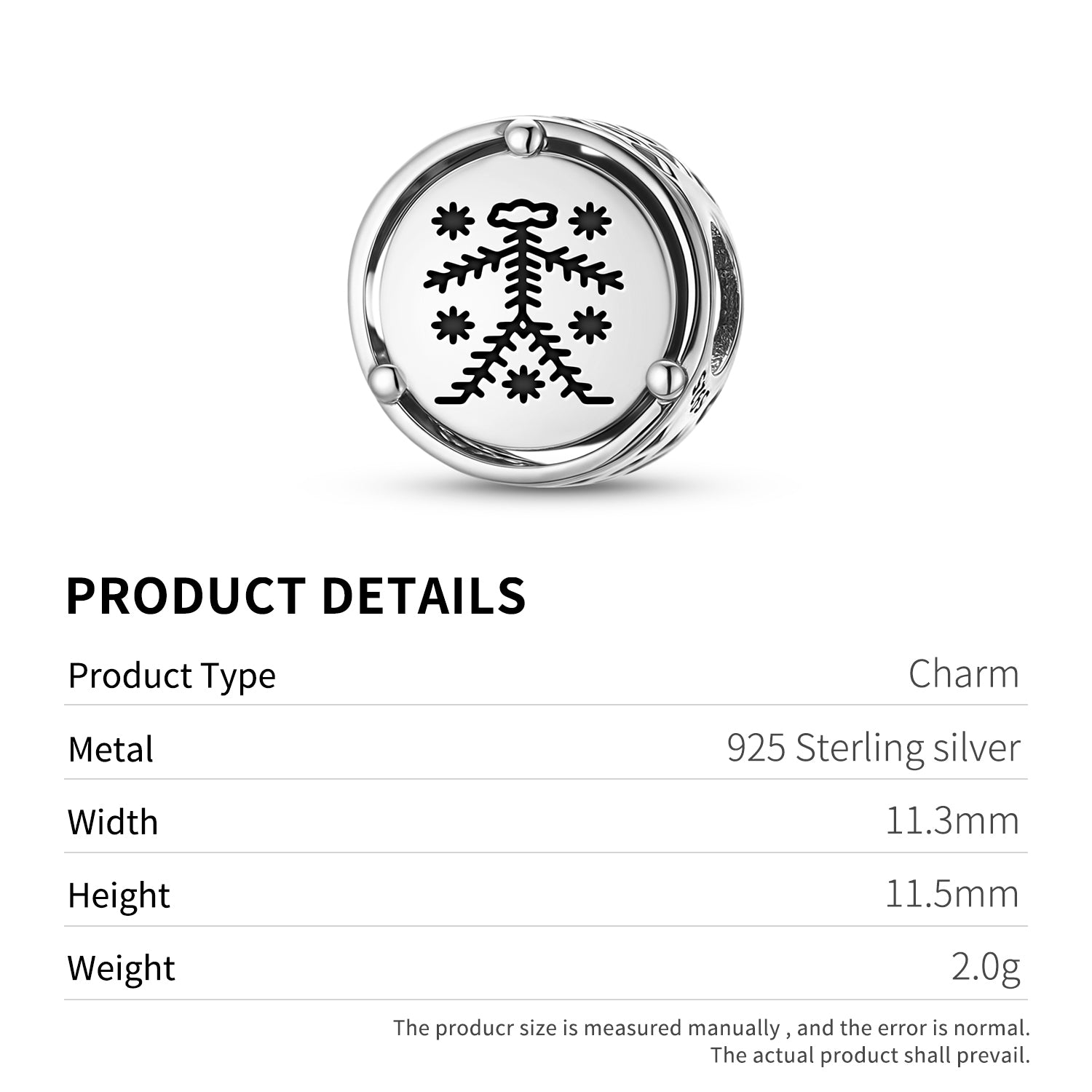 925 Argent Sterling Amérique centrale Grand Bwa – Charms Grand Bois pour bracelets et collier