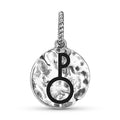 Astrologie Pholus Symbole 925 Argent Sterling Texturé main Dangle Charm pour bracelets de charme