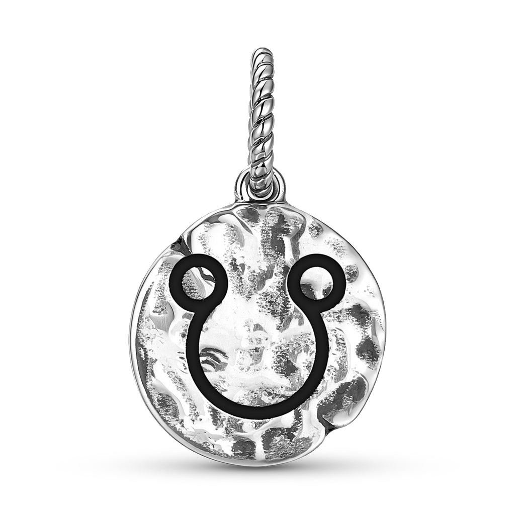 Astrologie South Node Symbol 925 Argent Sterling Textured Dangle Charm pour Charm Brace
