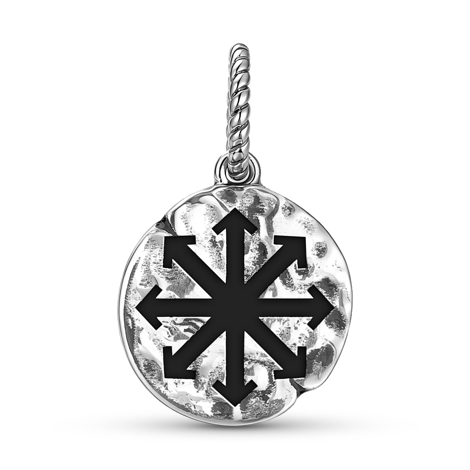 Tarot Le symbole de force 925 Argent Sterling Textured Dangle Charm pour Charm Bracele