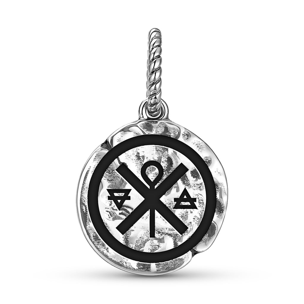Symbole de la mort du Tarot 925 Argent Sterling Texture main Dangle Charm pour bracelets de charme