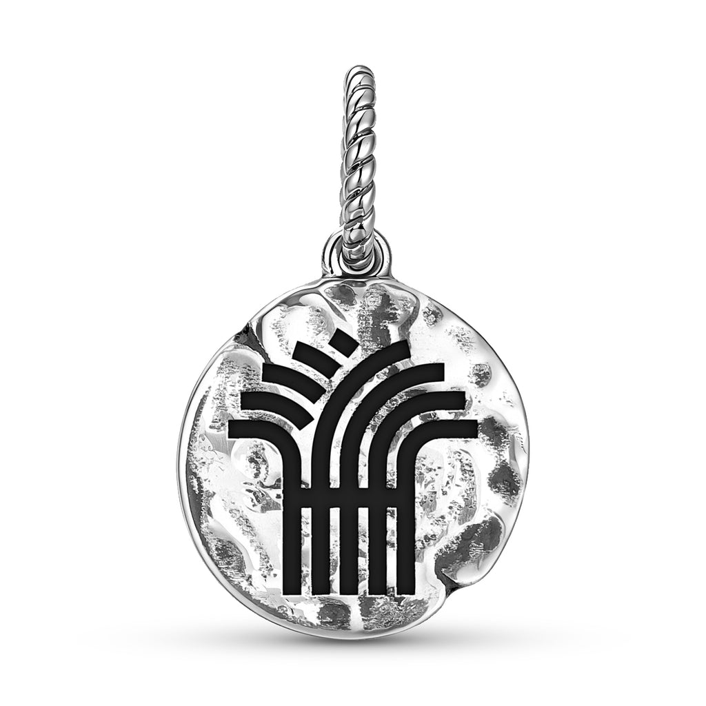 Mythologie grecque Demeter Cerere Symbol 925 Argent Sterling Textured Dangle Charm Pour C