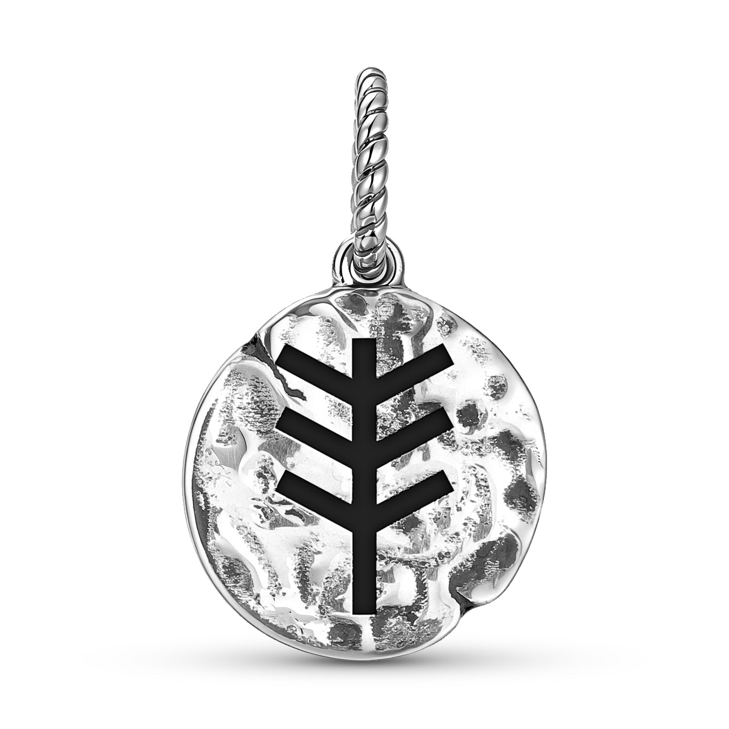 Celtic Beltane Symbol 925 Argent Sterling Texture main Dangle Charm pour bracelets de charme