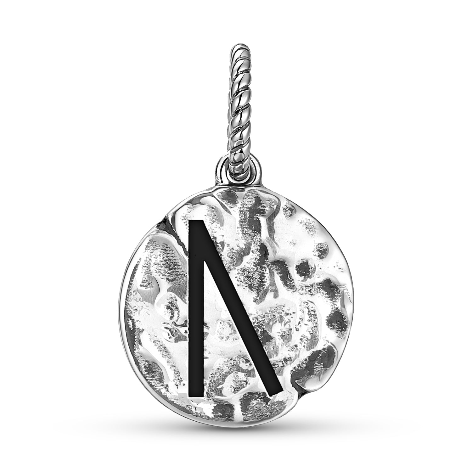 Norse Runes Uruz Symbole 925 Argent Sterling Textured Dangle Charm pour bracelets de charme
