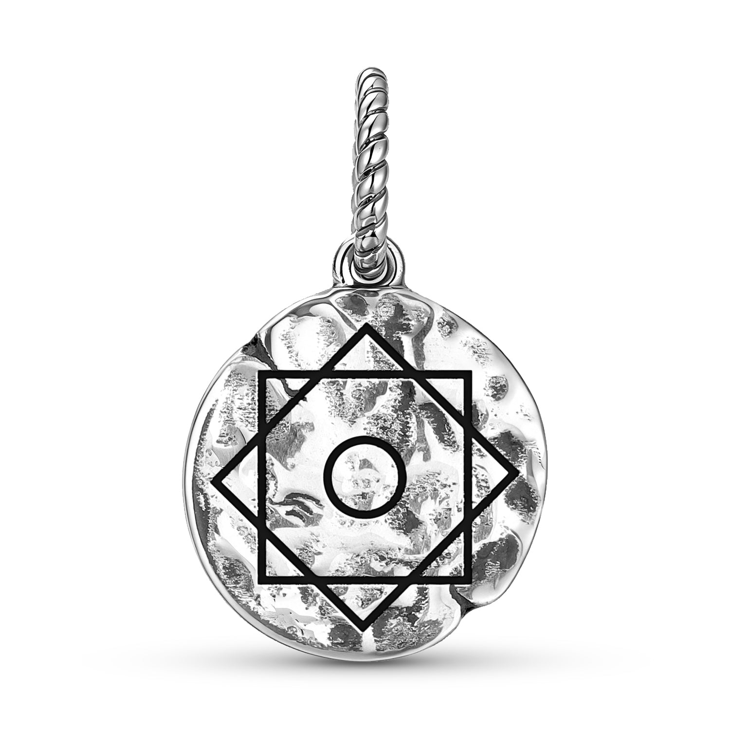 Charm Rub ElHibz Symbole 925 Argent Sterling Textured Dangle Charm pour bracelets de charme