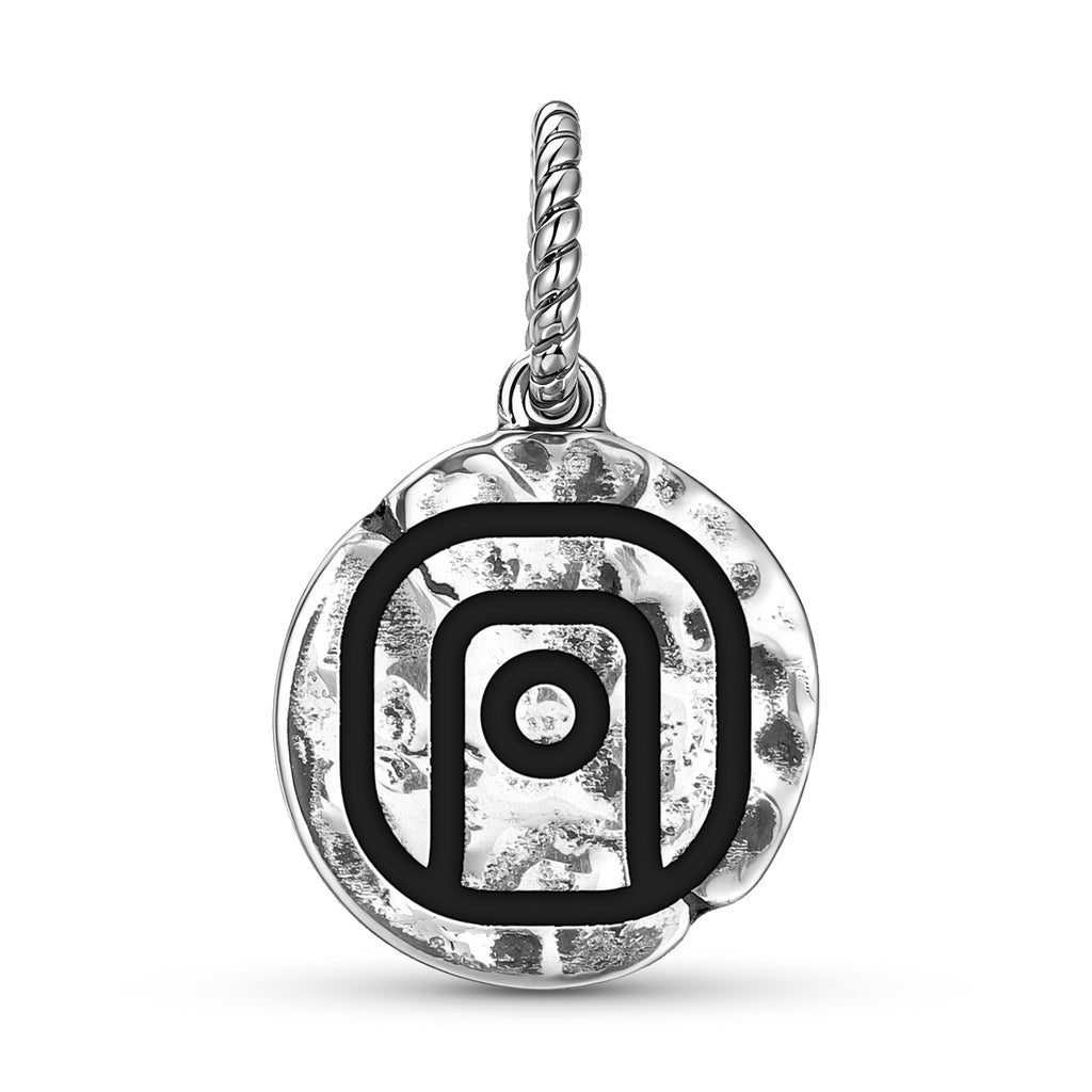 Maya Muluk Symbole 925 Argent Sterling Texture main Dangle Charm pour bracelets de charme