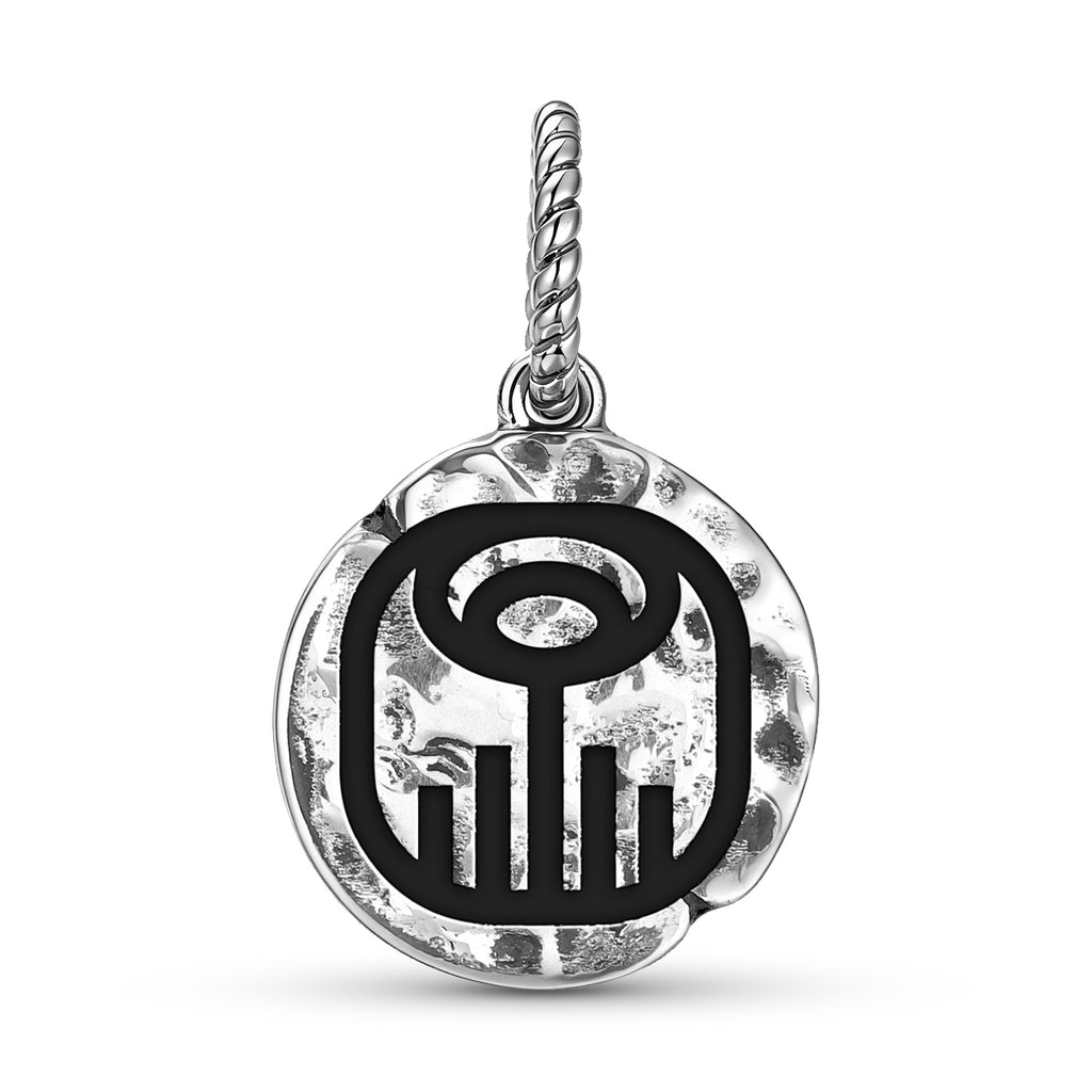 Maya Imix Symbole 925 Argent Sterling Texture main Dangle Charm pour bracelets de charme